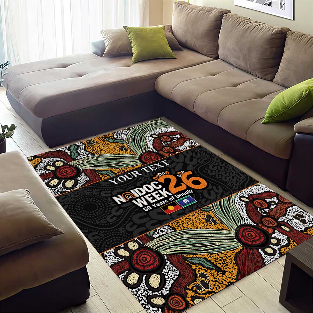 Personalised NAIDOC Deadly 50 Years Area Rug Minimalist Aboriginal Art