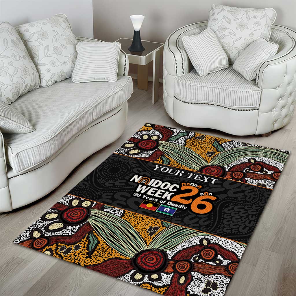 Personalised NAIDOC Deadly 50 Years Area Rug Minimalist Aboriginal Art