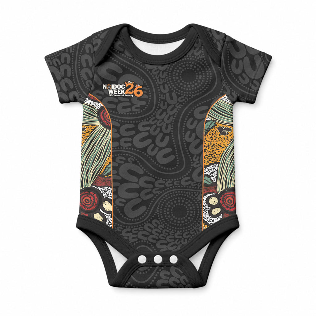 Personalised NAIDOC Deadly 50 Years Baby Onesie Minimalist Aboriginal Art