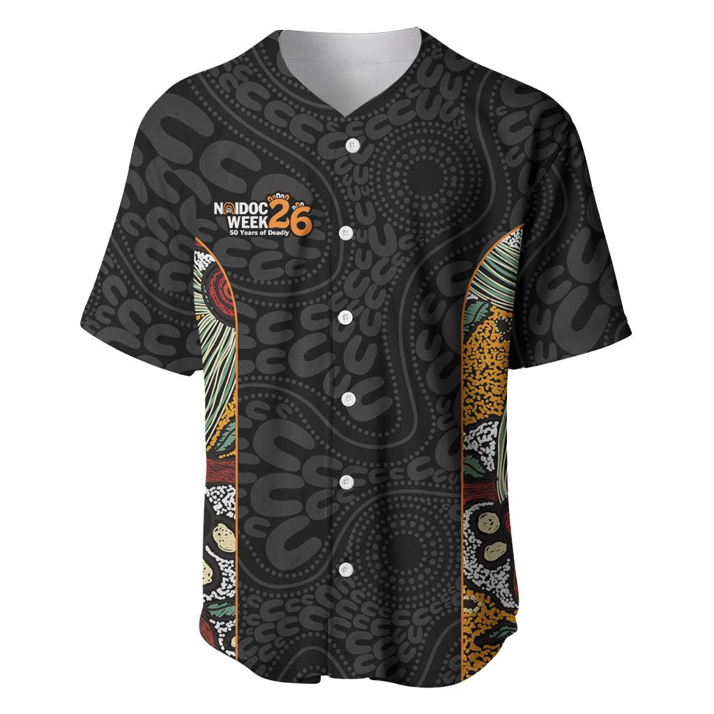 Personalised NAIDOC Deadly 50 Years Baseball Jersey Minimalist Aboriginal Art