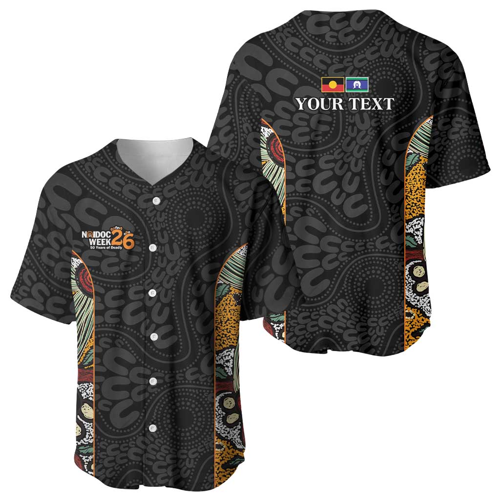 Personalised NAIDOC Deadly 50 Years Baseball Jersey Minimalist Aboriginal Art