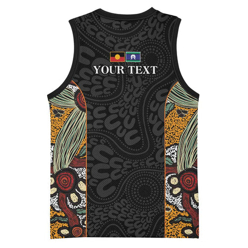 Personalised NAIDOC Deadly 50 Years Basketball Jersey Minimalist Aboriginal Art