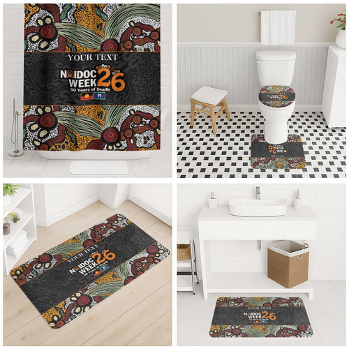 Personalised NAIDOC Deadly 50 Years Bathroom Set Minimalist Aboriginal Art