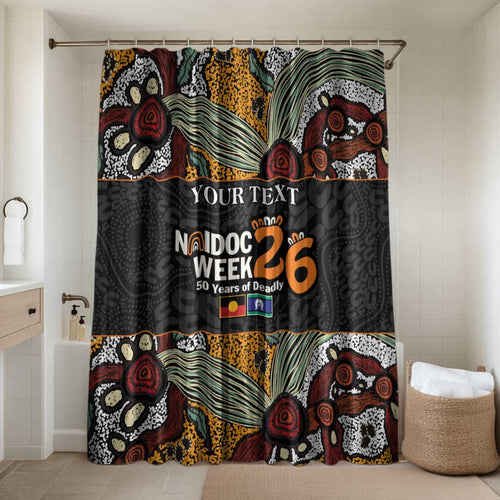 Personalised NAIDOC Deadly 50 Years Bathroom Set Minimalist Aboriginal Art