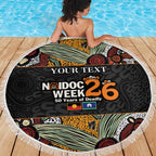 Personalised NAIDOC Deadly 50 Years Beach Blanket Minimalist Aboriginal Art