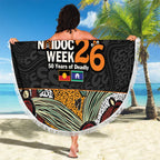 Personalised NAIDOC Deadly 50 Years Beach Blanket Minimalist Aboriginal Art