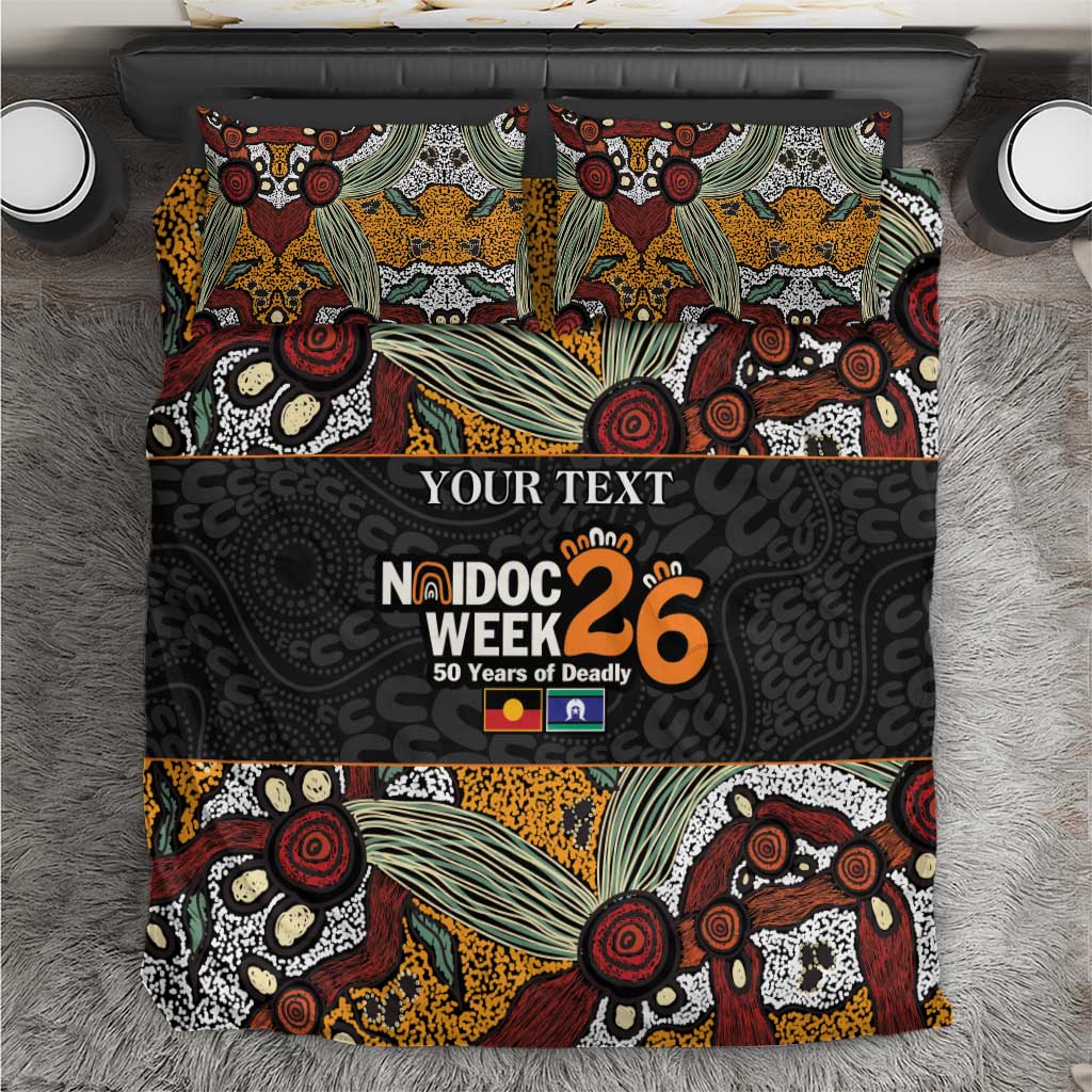 Personalised NAIDOC Deadly 50 Years Bedding Set Minimalist Aboriginal Art