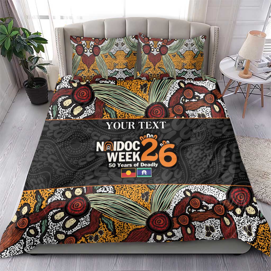 Personalised NAIDOC Deadly 50 Years Bedding Set Minimalist Aboriginal Art