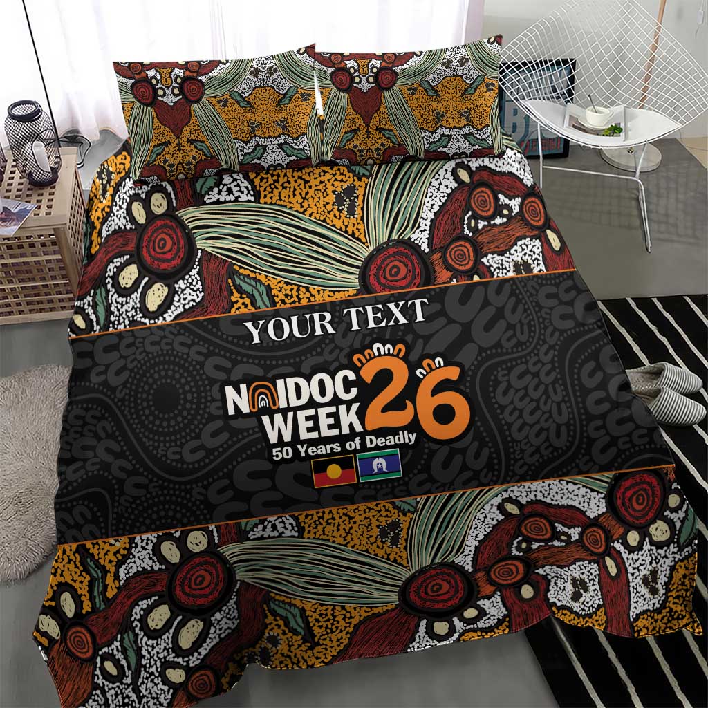 Personalised NAIDOC Deadly 50 Years Bedding Set Minimalist Aboriginal Art