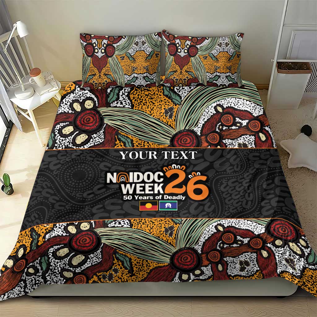 Personalised NAIDOC Deadly 50 Years Bedding Set Minimalist Aboriginal Art