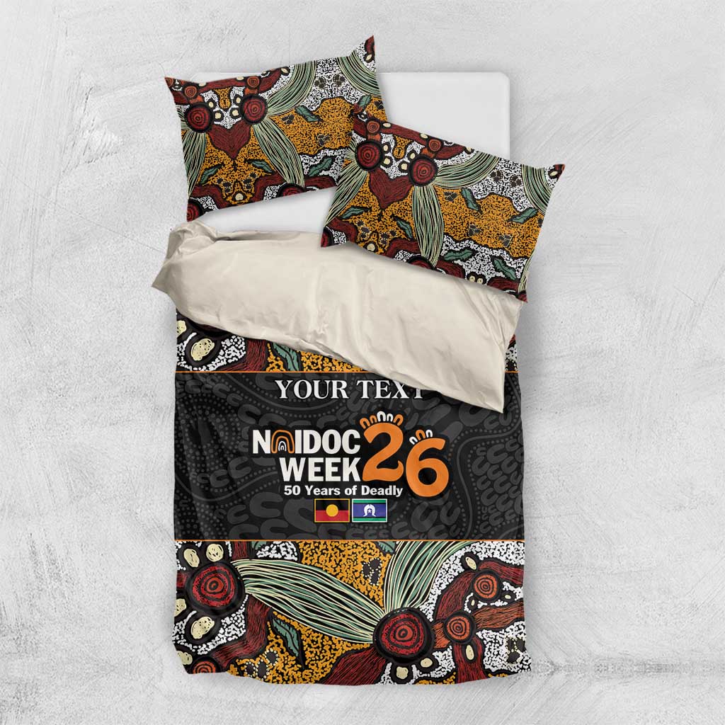 Personalised NAIDOC Deadly 50 Years Bedding Set Minimalist Aboriginal Art