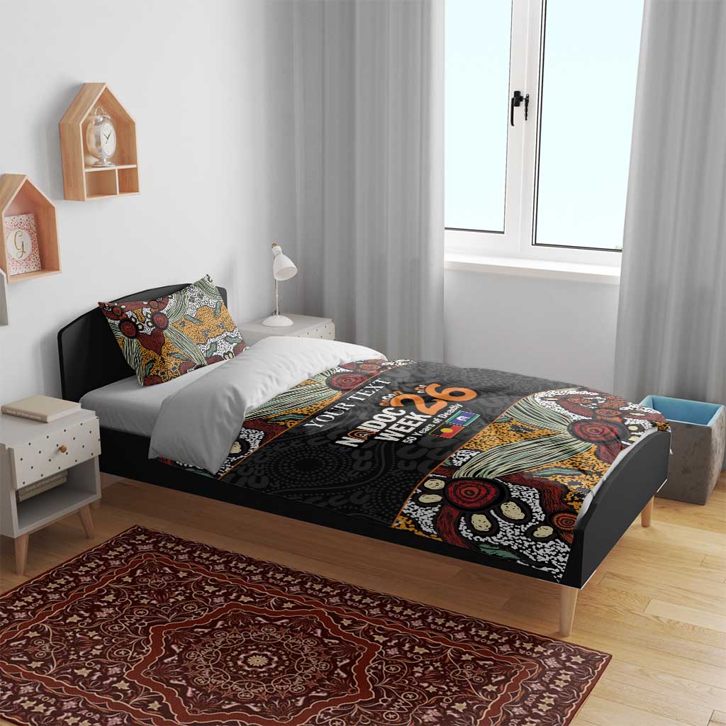 Personalised NAIDOC Deadly 50 Years Bedding Set Minimalist Aboriginal Art