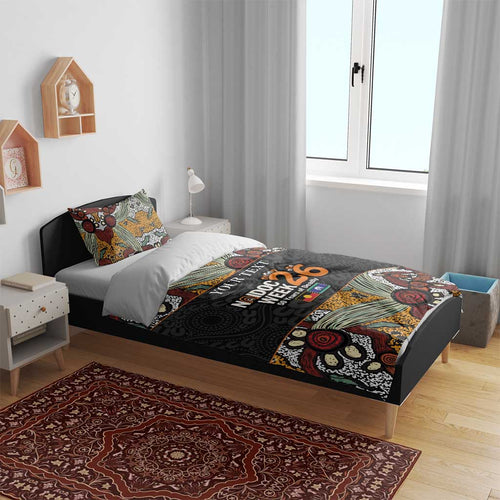 Personalised NAIDOC Deadly 50 Years Bedding Set Minimalist Aboriginal Art