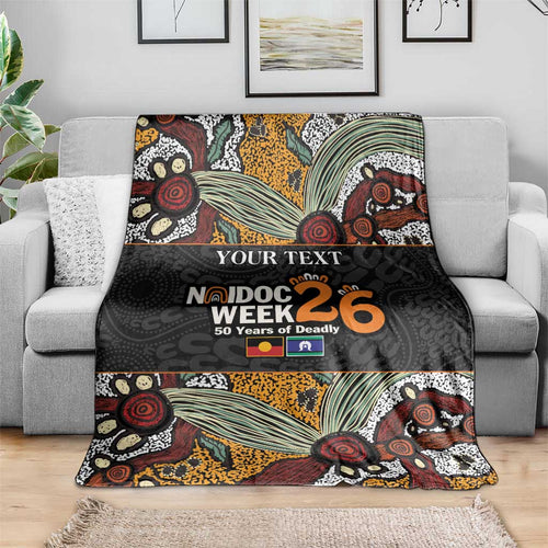 Personalised NAIDOC Deadly 50 Years Blanket Minimalist Aboriginal Art