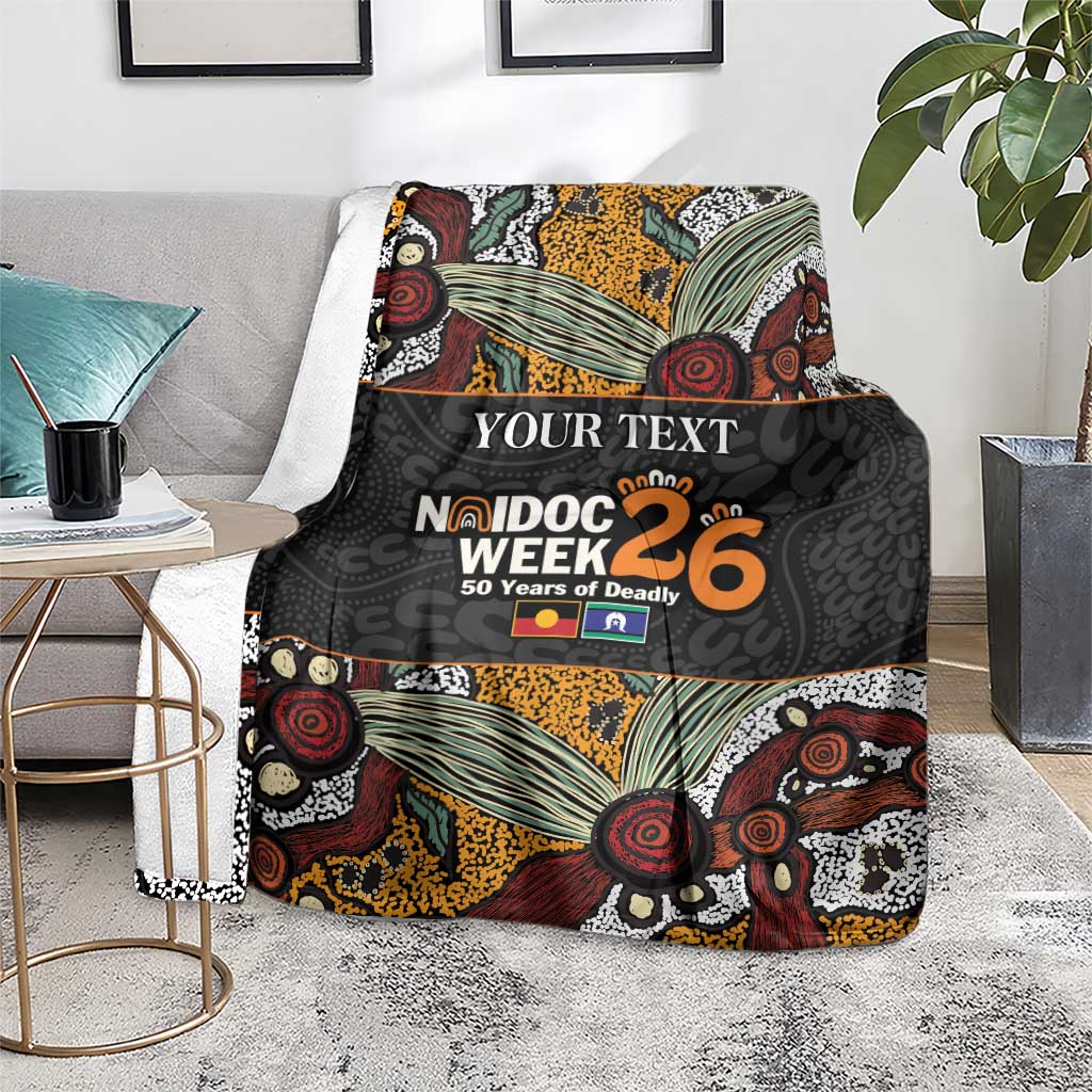 Personalised NAIDOC Deadly 50 Years Blanket Minimalist Aboriginal Art