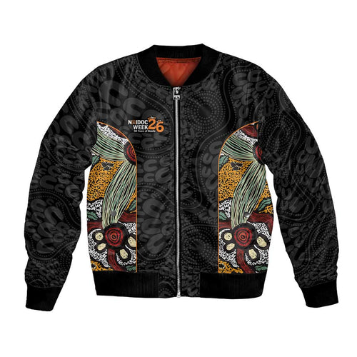 Personalised NAIDOC Deadly 50 Years Bomber Jacket Minimalist Aboriginal Art