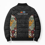 Personalised NAIDOC Deadly 50 Years Bomber Puffer Jacket Minimalist Aboriginal Art