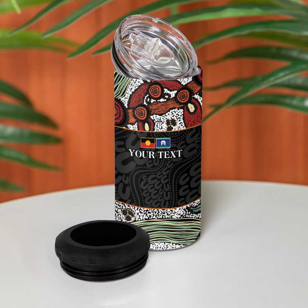 Personalised NAIDOC Deadly 50 Years 4 in 1 Can Cooler Tumbler Minimalist Aboriginal Art