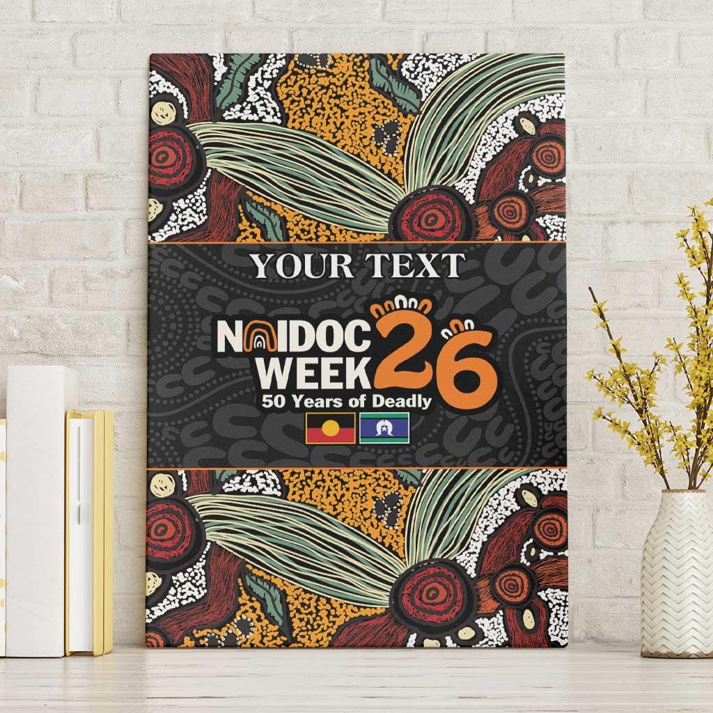 Personalised NAIDOC Deadly 50 Years Canvas Wall Art Minimalist Aboriginal Art