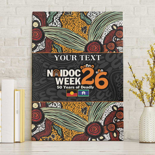 Personalised NAIDOC Deadly 50 Years Canvas Wall Art Minimalist Aboriginal Art