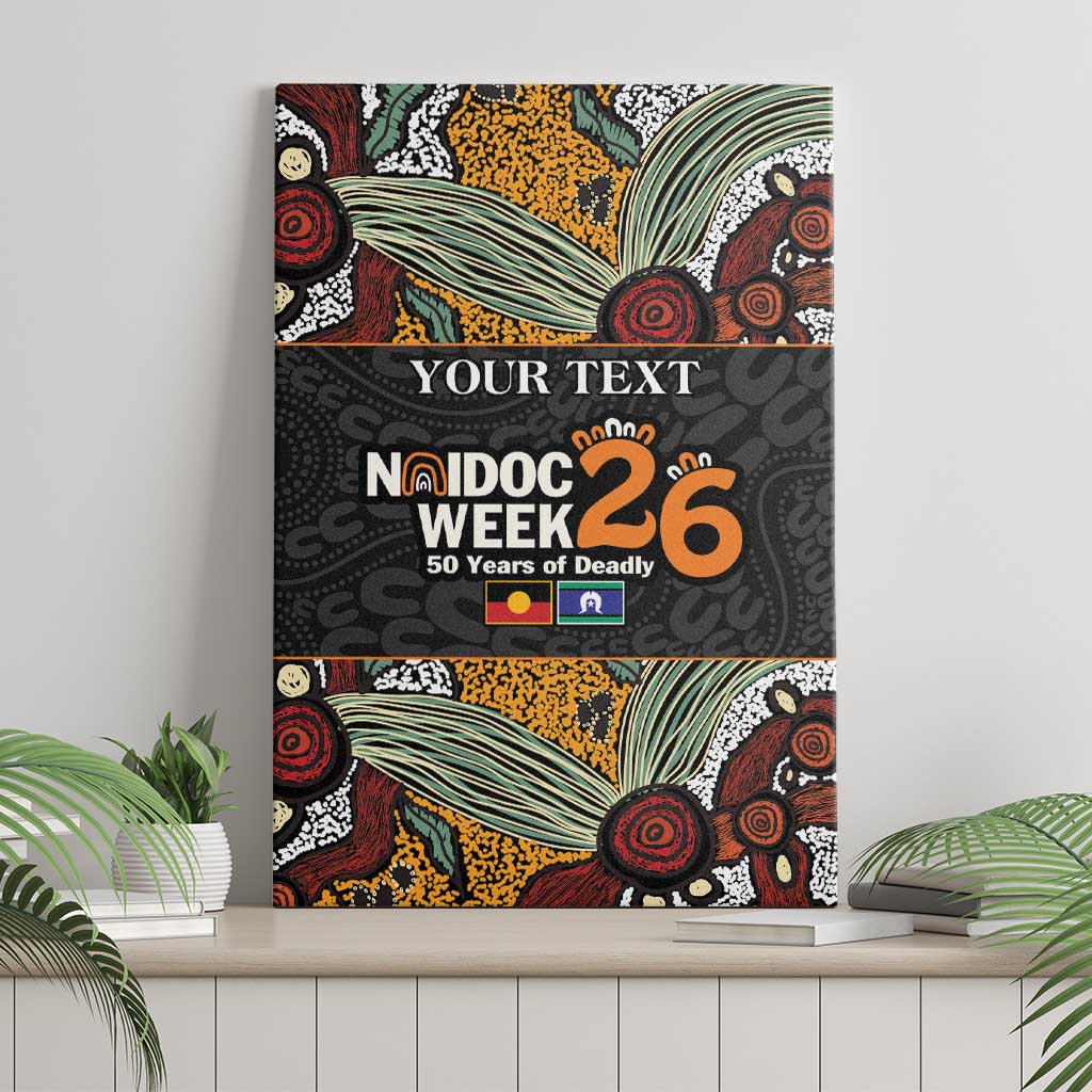 Personalised NAIDOC Deadly 50 Years Canvas Wall Art Minimalist Aboriginal Art