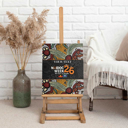 Personalised NAIDOC Deadly 50 Years Canvas Wall Art Minimalist Aboriginal Art