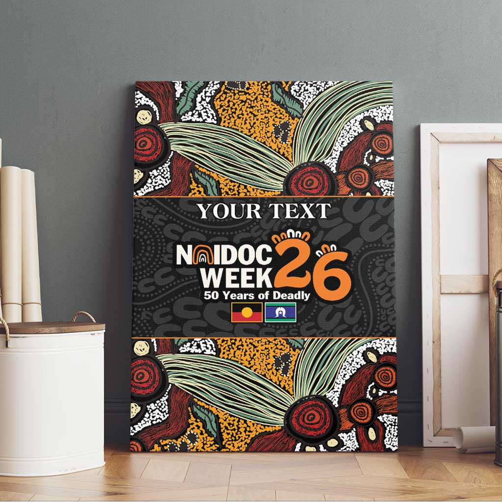 Personalised NAIDOC Deadly 50 Years Canvas Wall Art Minimalist Aboriginal Art