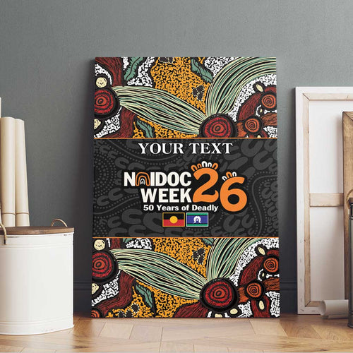 Personalised NAIDOC Deadly 50 Years Canvas Wall Art Minimalist Aboriginal Art