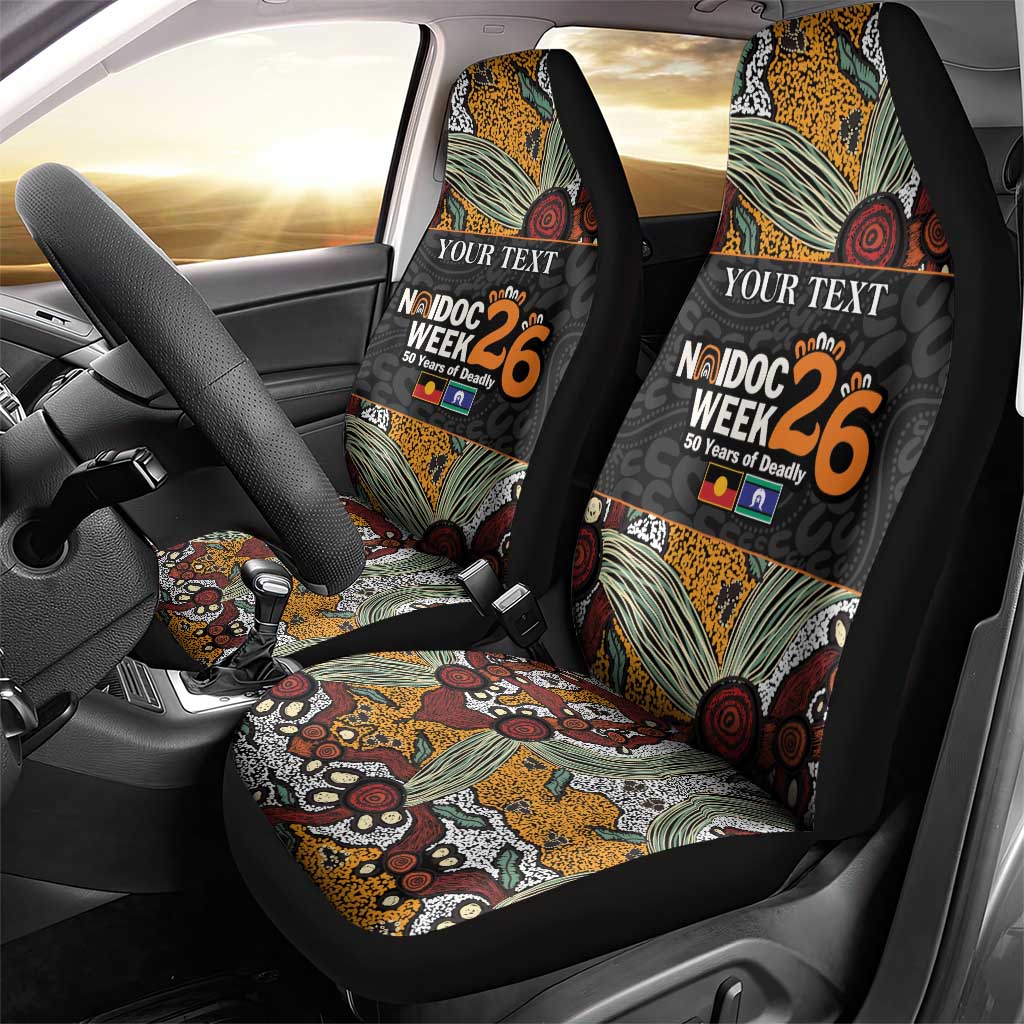 Personalised NAIDOC Deadly 50 Years Car Seat Cover Minimalist Aboriginal Art