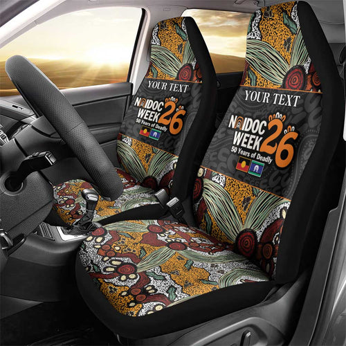 Personalised NAIDOC Deadly 50 Years Car Seat Cover Minimalist Aboriginal Art