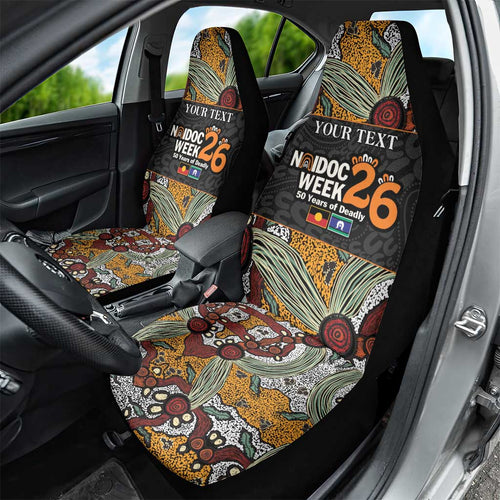Personalised NAIDOC Deadly 50 Years Car Seat Cover Minimalist Aboriginal Art