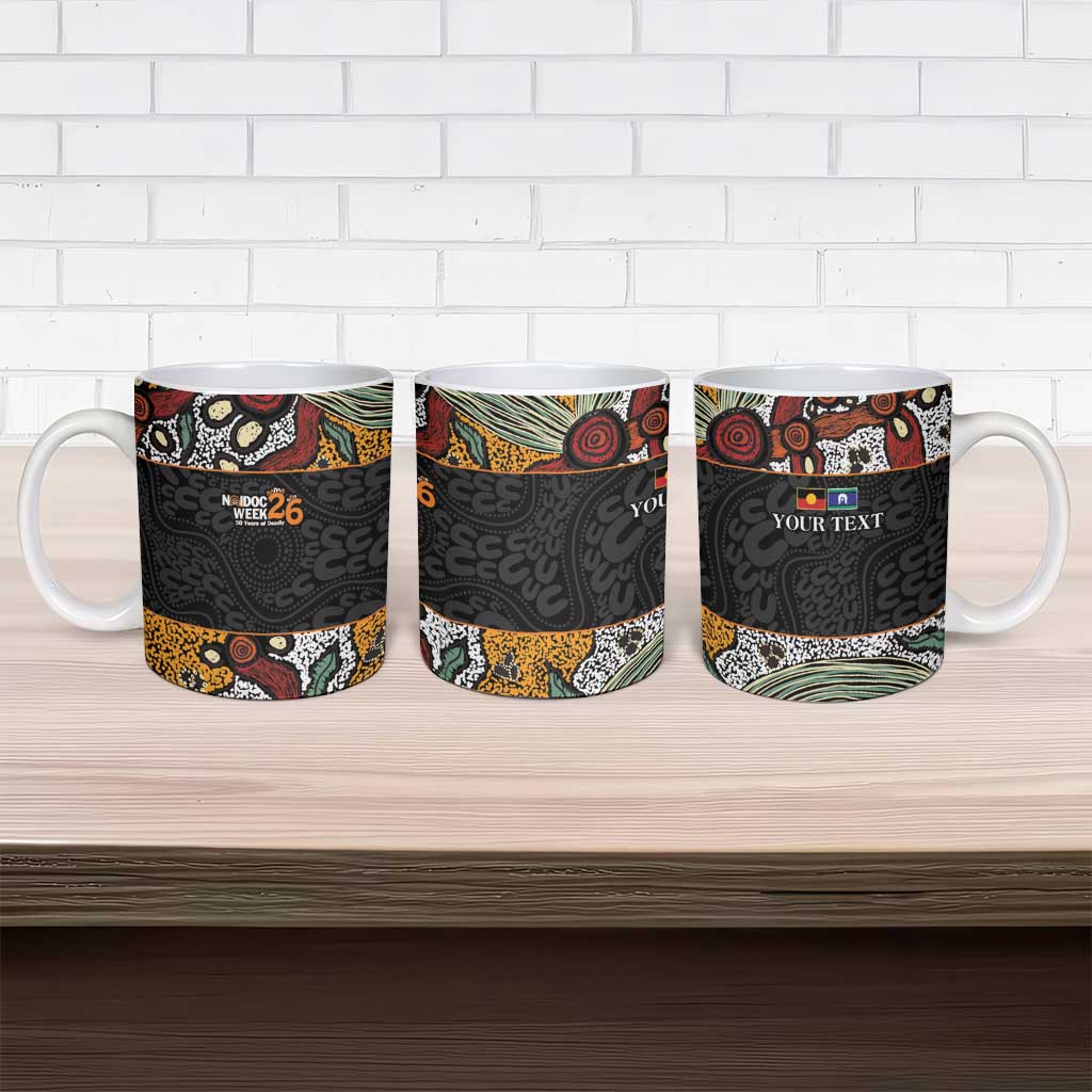 Personalised NAIDOC Deadly 50 Years Ceramic Mug Minimalist Aboriginal Art