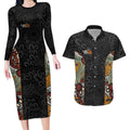 Personalised NAIDOC Deadly 50 Years Couples Matching Long Sleeve Bodycon Dress and Hawaiian Shirt Minimalist Aboriginal Art