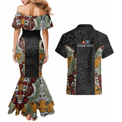 Personalised NAIDOC Deadly 50 Years Couples Matching Mermaid Dress and Hawaiian Shirt Minimalist Aboriginal Art