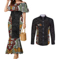 Personalised NAIDOC Deadly 50 Years Couples Matching Mermaid Dress and Long Sleeve Button Shirt Minimalist Aboriginal Art
