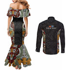 Personalised NAIDOC Deadly 50 Years Couples Matching Mermaid Dress and Long Sleeve Button Shirt Minimalist Aboriginal Art