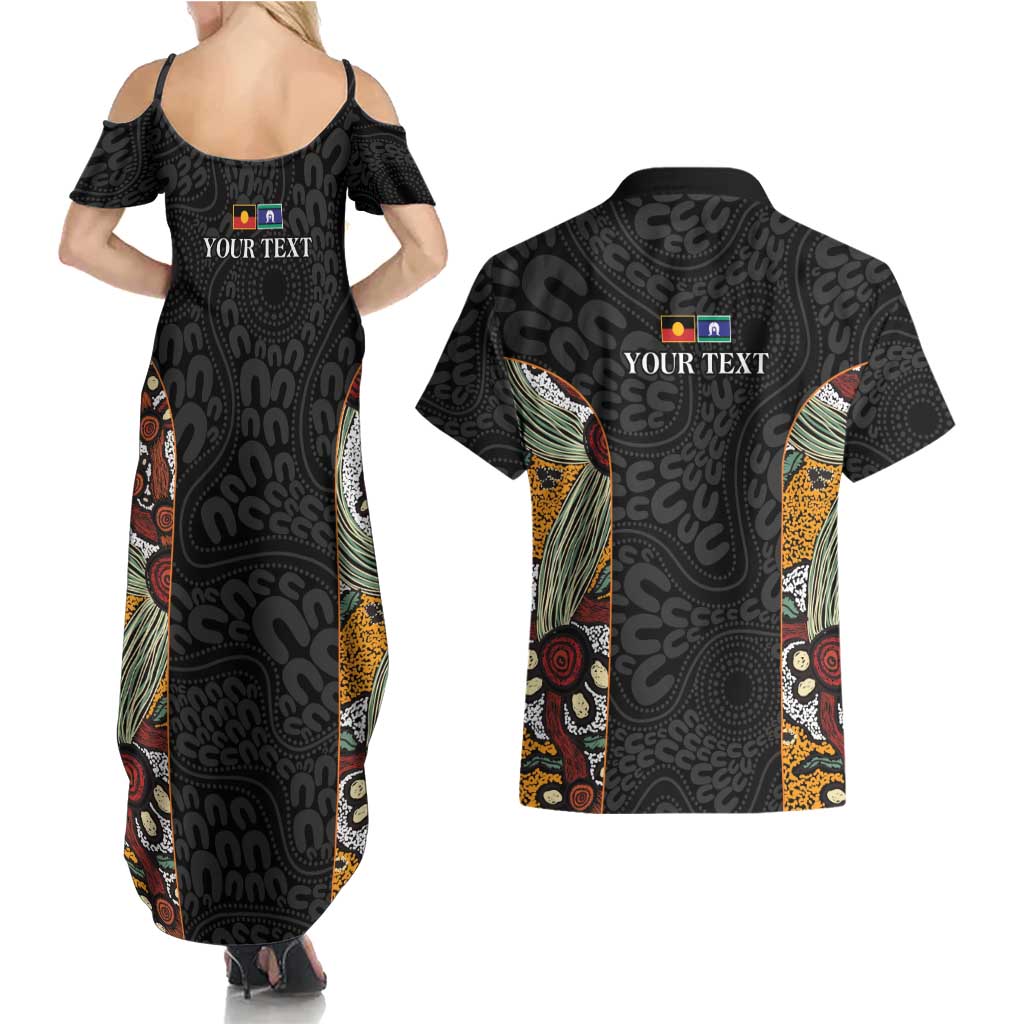 Personalised NAIDOC Deadly 50 Years Couples Matching Summer Maxi Dress and Hawaiian Shirt Minimalist Aboriginal Art