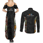Personalised NAIDOC Deadly 50 Years Couples Matching Summer Maxi Dress and Long Sleeve Button Shirt Minimalist Aboriginal Art