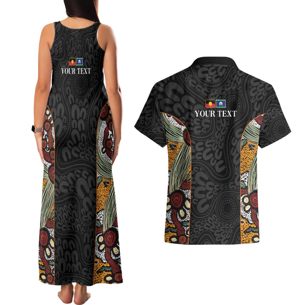 Personalised NAIDOC Deadly 50 Years Couples Matching Tank Maxi Dress and Hawaiian Shirt Minimalist Aboriginal Art