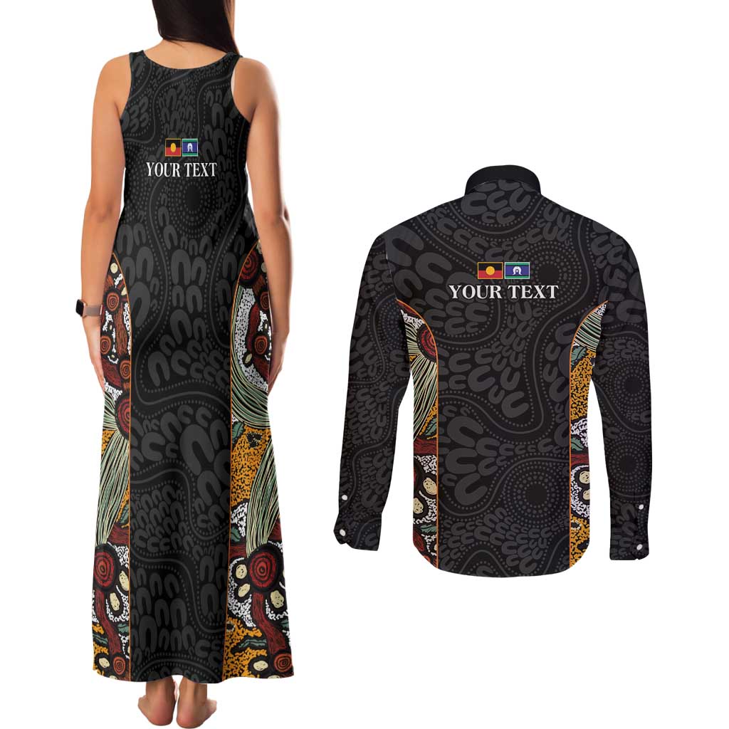 Personalised NAIDOC Deadly 50 Years Couples Matching Tank Maxi Dress and Long Sleeve Button Shirt Minimalist Aboriginal Art