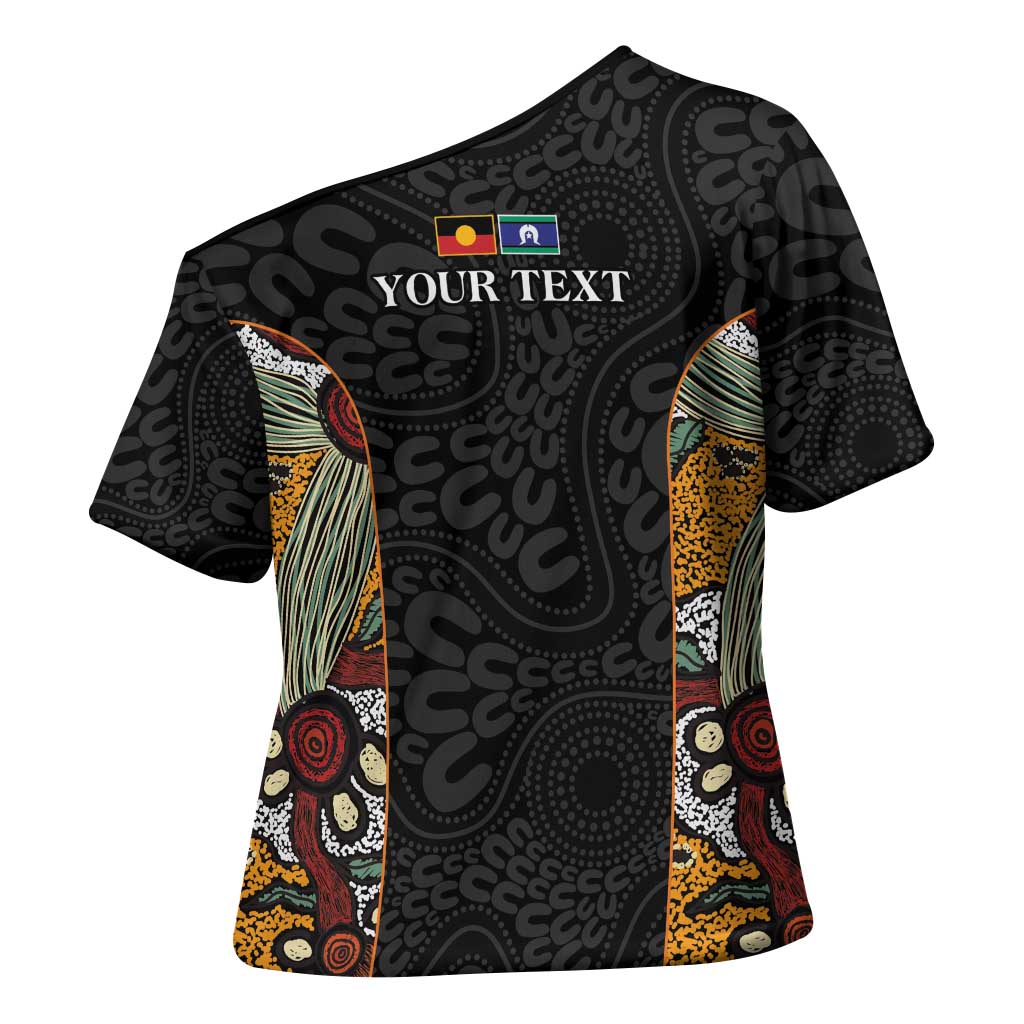 Personalised NAIDOC Deadly 50 Years Cross Shoulder Shirt Minimalist Aboriginal Art