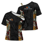 Personalised NAIDOC Deadly 50 Years Cross Shoulder Shirt Minimalist Aboriginal Art
