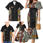 Personalised NAIDOC Deadly 50 Years Family Matching Mermaid Dress and Hawaiian Shirt Minimalist Aboriginal Art
