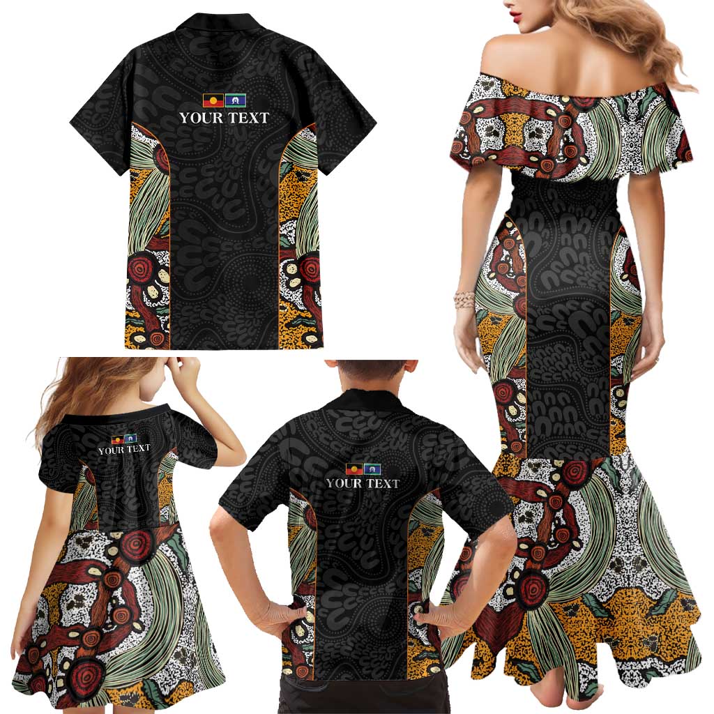 Personalised NAIDOC Deadly 50 Years Family Matching Mermaid Dress and Hawaiian Shirt Minimalist Aboriginal Art