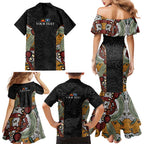 Personalised NAIDOC Deadly 50 Years Family Matching Mermaid Dress and Hawaiian Shirt Minimalist Aboriginal Art
