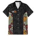Personalised NAIDOC Deadly 50 Years Family Matching Off The Shoulder Long Sleeve Dress and Hawaiian Shirt Minimalist Aboriginal Art