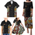Personalised NAIDOC Deadly 50 Years Family Matching Puletasi and Hawaiian Shirt Minimalist Aboriginal Art