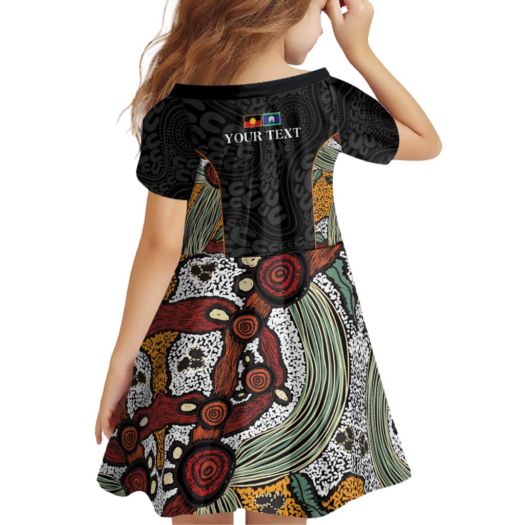 Personalised NAIDOC Deadly 50 Years Family Matching Short Sleeve Bodycon Dress and Hawaiian Shirt Minimalist Aboriginal Art