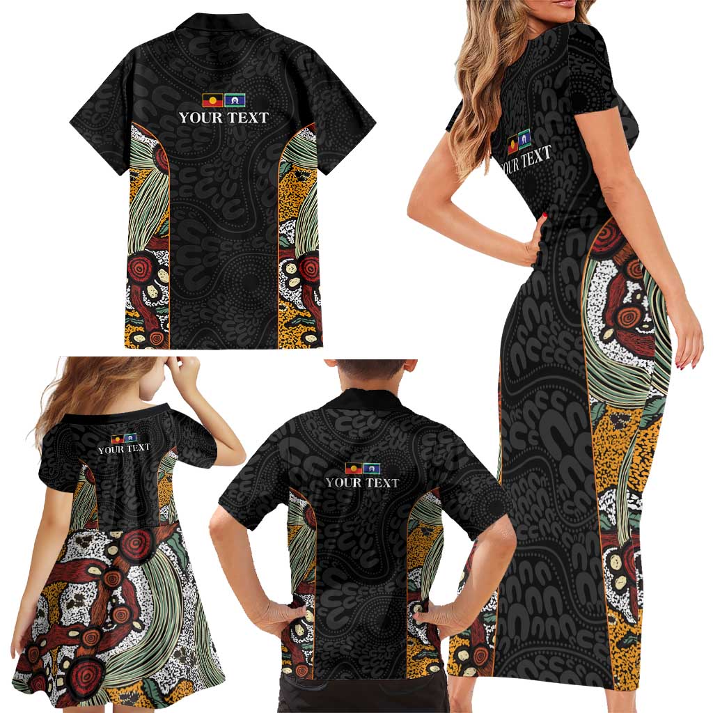 Personalised NAIDOC Deadly 50 Years Family Matching Short Sleeve Bodycon Dress and Hawaiian Shirt Minimalist Aboriginal Art