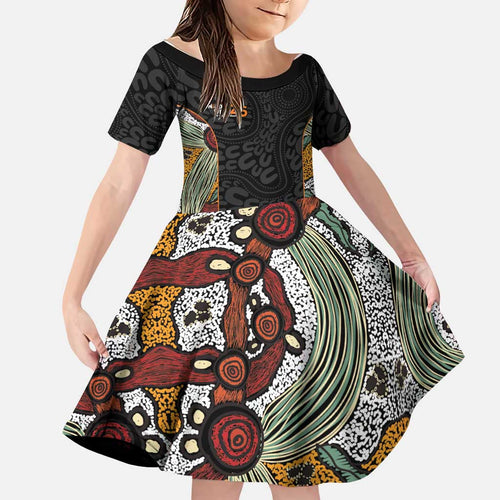 Personalised NAIDOC Deadly 50 Years Family Matching Summer Maxi Dress and Hawaiian Shirt Minimalist Aboriginal Art